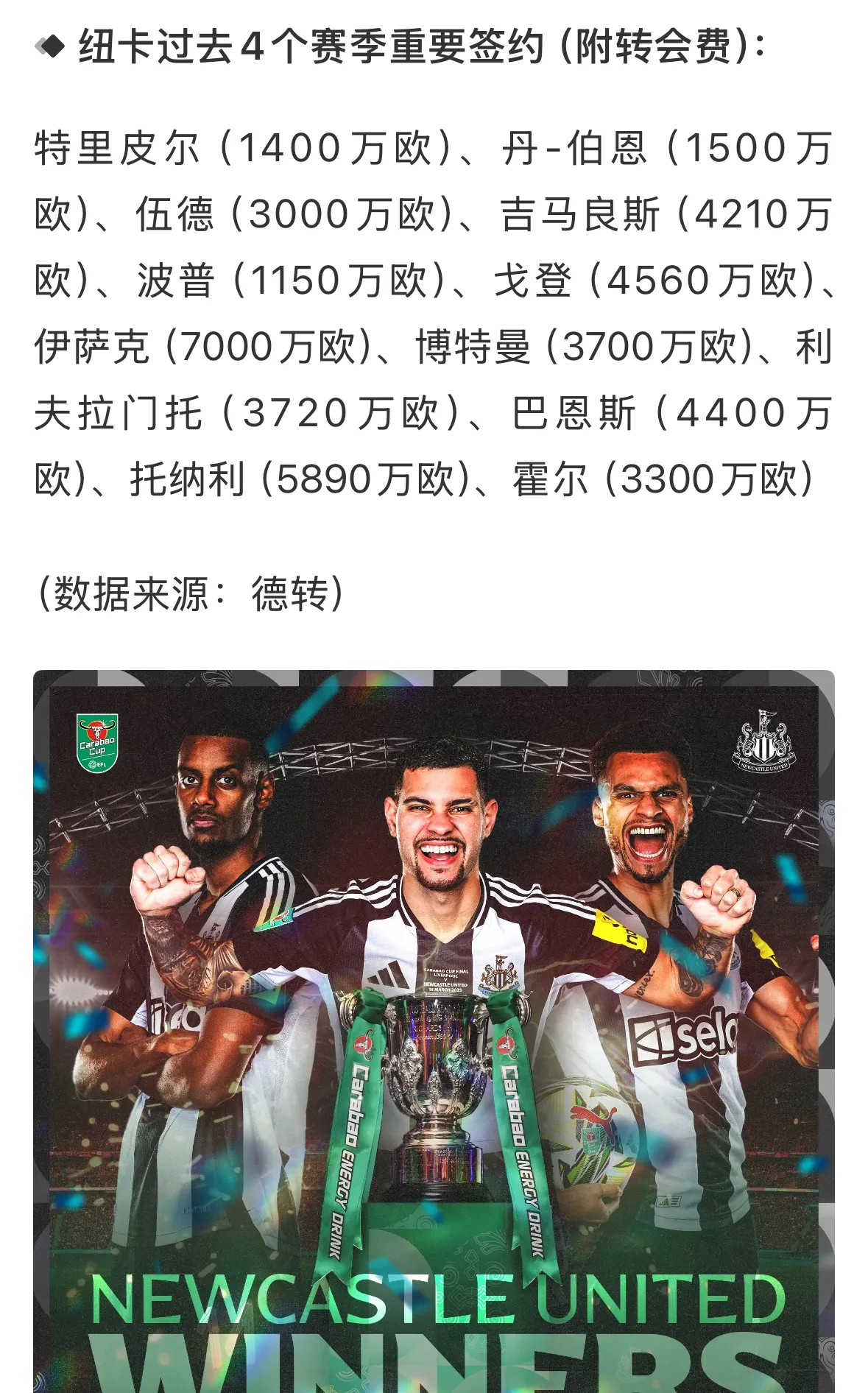 包含纽卡斯尔客场一球小胜，成功斩获三分的词条